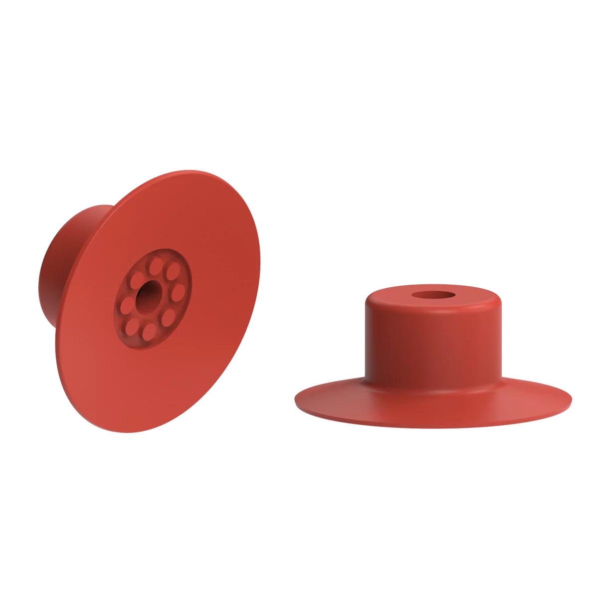 Flat vacuum cup diam. 15 mm fluorosilicone red • FIPA