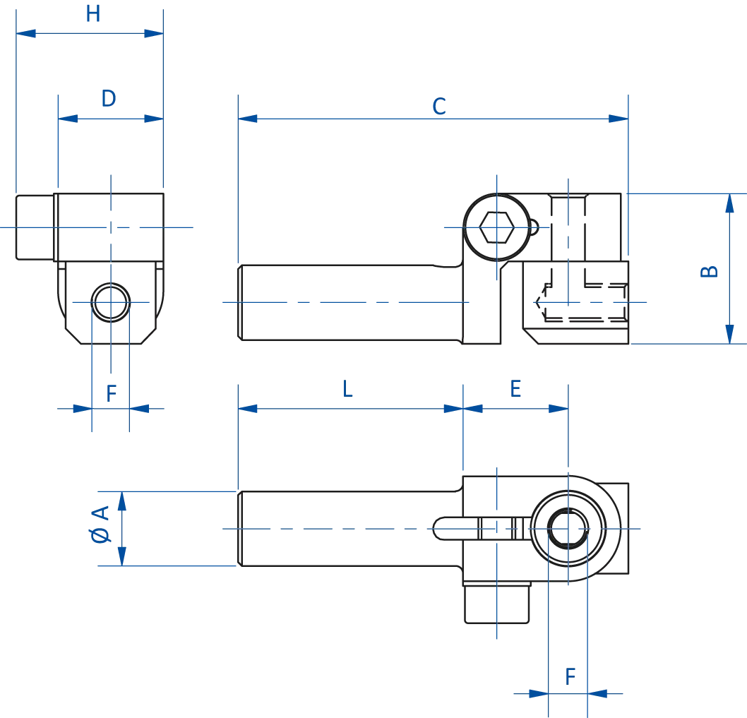 Suction finger – adjustable clamp diam. 20 mm, shaft length 150 mm • FIPA