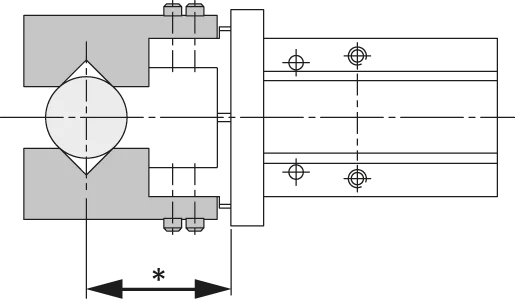 Distance to gripping point (* see diagrams)